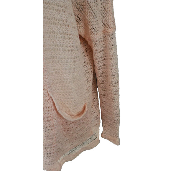 Silence Noise Small Peach Loose Knit Open Front Summer Cardigan Size Small - Picture 3 of 3